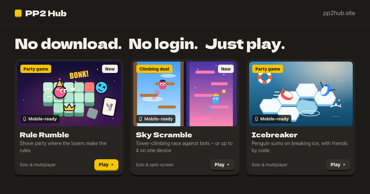 We built a browser game site with no downloads and no accounts – 9 games so far